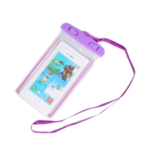 하이어리 PVC 야외 휴대 전화 방수팩, 퍼플, 1개