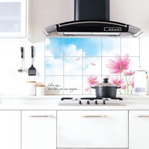 주방 난연 알루미늄 시트지 AL-013, 코스모스날리며