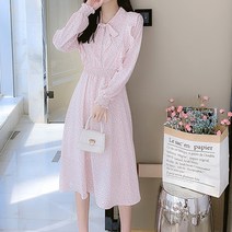 메이첼 허리밴딩 리본넥 봄 플라워 원피스 02009