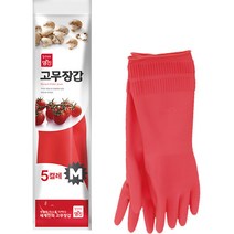 홈에디션명진 식자재 고무장갑 양손 5세트, 빨강, 중(M), 1세트