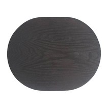 클라인 우드 모던 테이블 매트 타원형, 블랙, 38.5 x 30.5 cm