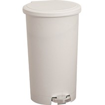 씨에스리빙 레마 페달 휴지통 10L 원형, 스노우 화이트, 1개