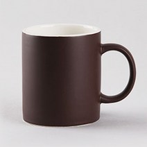 라이프란스 베이직 투톤 무지 무광 도자기 북유럽 머그컵 360ml, 브라운, 1개