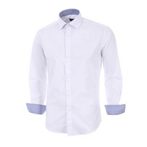 엘르 옴므 TC스판 솔리드 배색 슬림핏 긴소매 셔츠 E224S-97761