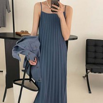 비비에모 끈나시 차르르 플리츠 롱 봄 여름 원피스 02916