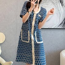 페이퍼먼츠 패턴로엘 포켓 반팔 니트 원피스 04706