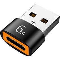 제이스마트 6A 고속 C타입 to USB A 변환젠더, 1개, 2cm, 블랙
