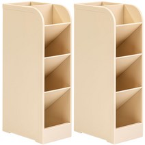 델리 데스크 오거나이저 5칸 분리 사선꽂이 정리함 8938-0, 아이보리, 2입