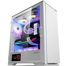 COX 강화유리 PC케이스 미들타워 D200, D200(화이트)