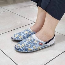쿠션마루 꽃무늬 쿠션 밴드형 실내화, 스카이, 1개