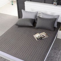 멜로즈 자수 간절기 침대패드, 차콜