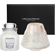 양키캔들 스몰자 향초 + 모자이크 자 쉐이드 선물세트, 웨딩데이, 펄 크래클