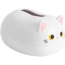 착한살림 고양이 티슈케이스, 화이트, 1개