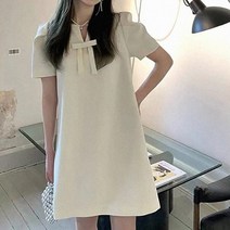 MA 세리 리본 트임 미니 여름 원피스