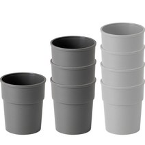 주방선생 The 단단한 캠핑 컵 2종 x 4p 세트, 딥그레이, 라이트그레이, 1세트