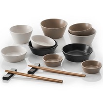 담음공방 온감 2인 홈 식기 7종 x 2p 세트, 혼합색상