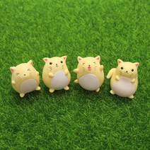 뚱냥이 미니어쳐 피규어 4종 세트, 옐로우