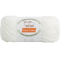 yarna 해피 코튼 뜨개실 100g, 701(백색), 701 백색, 1개