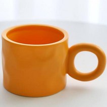 제이블룸 몽글 핸들 세라믹 머그컵 450ml, 오렌지, 1개