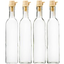 모던하우스 밀폐가 잘되는 깔끔 오일병 500ml x 4p + 스티커 세트, 1세트