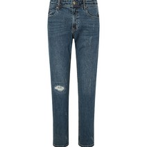 헤지스 남성용 SLIM ANKLE 중청 워싱 데미지 스트레치 데님 팬츠 HZPA3D241