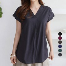 아이엠수 여성용 아이스 브이넥 반팔티셔츠