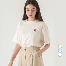 ELLE PARIS 레귤러핏 그래픽 반팔 티셔츠 HEART