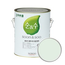 노루페인트 순앤수 KS 2급 벽지 벽면용 수성페인트 4L, 허니듀 NR7019, 1개