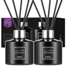 쿤달 퍼퓸 디퓨저 아로마 에디션 200ml 2개 + 섬유스틱 10개, 1세트, 프렌치라벤더향