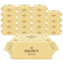 브라운 프리미엄 저자극 엠보싱 아기물티슈 휴대용 캡형, 20매, 20팩
