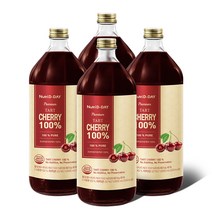 뉴트리디데이 프리미엄 타트체리 100% 원액, 1000ml, 4개