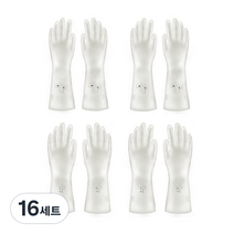 니트릴 고무장갑 S 아이보리 패턴 랜덤 발송, 소(S), 16세트