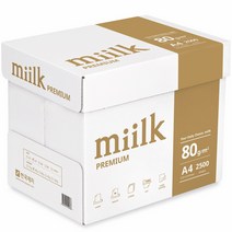 miilk 프리미엄 복사용지 백색 80g, A4, 2500개