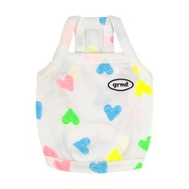 그루밍독 반려동물 쁘띠 크롭 나시티, 화이트 하트