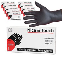 나이스앤터치 니트릴장갑 블랙 L, 100개입, 10개