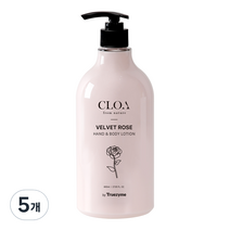 클로아 벨벳 로즈 핸드 & 바디 로션 트루자임, 800ml, 5개