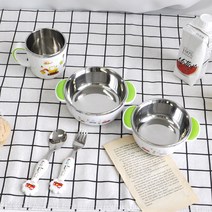 부릉부릉 논슬립 세트, 혼합색상, 공기 + 대접 + 컵 + 스푼 + 포크