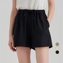 ELLE PARIS 린넨 밴딩 숏 팬츠