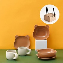 에라토 벌룬테디 홈카페 2인 6p A세트, 브라운, 크림