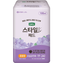 디펜드 스타일 패드 참숯 여성용 중용량, 중형, 24개입, 1개