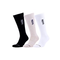 네파 여성용 모레인 쿠션 니삭스 3종 세트, 화이트 + 오트베이지 + 블랙