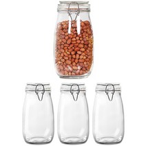 차이나다 다용도 밀폐 유리병, 1500ml, 4개
