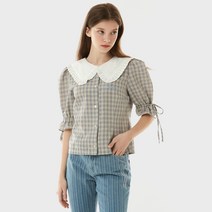 [셀럽 착용] 로라로라 CHECK SAILOR PUFF SLEEVE BLOUSE BL-21114