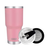 4YOU KEEP 대용량 스테인레스 보온보냉 텀블러 + 밀폐형 빨대 뚜껑 + 바닥 실리콘 패킹, 핑크, 900ml