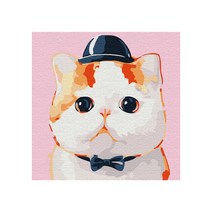 플레이어바웃 DIY 명화 그리기 세트 20 x 20 cm, 모자쓴 고양이