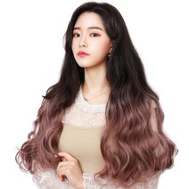 u자 투컬러 반가발 60cm 297g, 블랙 + 애쉬핑크, 1개
