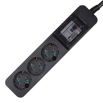 이놀 블랙 고용량 멀티탭 3구 배선, 1.5m, 1개