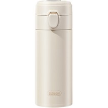 에디슨 온도 표시 원터치 분유 보온병, 베이지, 350ml
