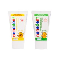 네네덴트 어린이 치약 저불소 딸기향 + 저불소 사과향 세트, 50ml, 1세트