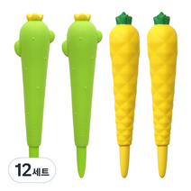 핑크풋 3000 과일 스퀴시 중성펜 2종 세트 0.5mm, 12세트, 선인장, 파인애플